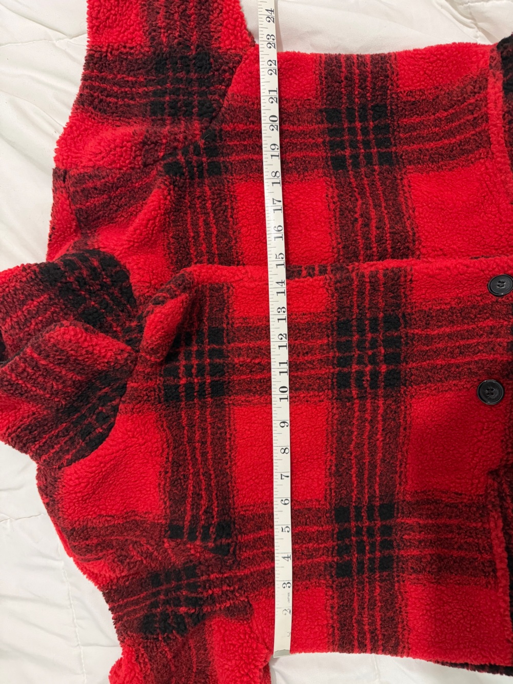 Stoosh Peacoat Jacket Double Breasted in Red and Black Plaid Size L - Picture 11 of 11